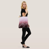 Glitter en libellen gepersonaliseerde canvas tas (Op model)