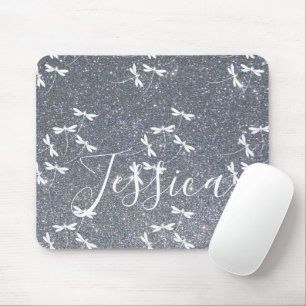 Glitter en libellen gepersonaliseerde muismat