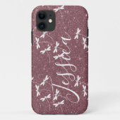 Glitter en libellen op maat Case-Mate iPhone case (Achterkant)