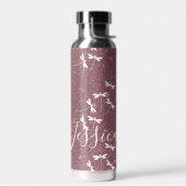 Glitter en libellen op maat waterfles (Links)