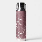 Glitter en libellen op maat waterfles (Voorkant)