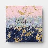 Glitter en marmer op maat fotoplaat (Voorkant)