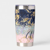 Glitter en marmer op maat geïsoleerde drinkbeker (Voorkant)
