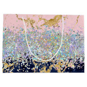 Glitter en marmer op maat groot cadeauzakje (Achterkant)