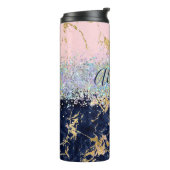 Glitter en marmer op maat thermosbeker (Gedraaid links)