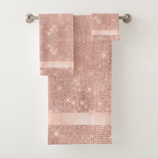 Glitter en Shine Pattern Roos Gold ID671 Bad Handdoek (Insitu)