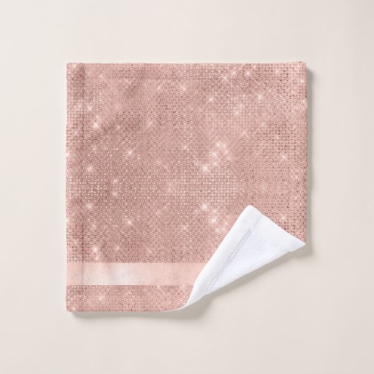 Glitter en Shine Pattern Roos Gold ID671 Bad Handdoek (Wasdoekje)