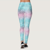 Glitter en Shine Pattern Roze/Blauwgroen ID671 Leggings (Achterkant)