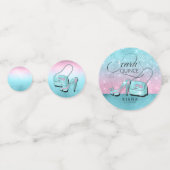 Glitter en Shine Quinceanera Blauwgroen/Roze ID701 Confetti (Achterkanten)