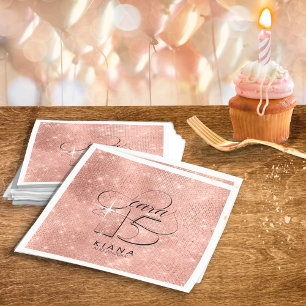 Glitter en Shine Quinceanera V1 Roos Gold ID701 Servet