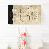 Glitter en Shine Quinceanera Zwart/Goud Vrt ID701 Spandoek (Insitu)