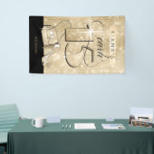 Glitter en Shine Quinceanera Zwart/Goud Vrt ID701 Spandoek (Beurs)