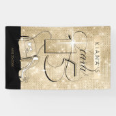 Glitter en Shine Quinceanera Zwart/Goud Vrt ID701 Spandoek (Horizontaal)