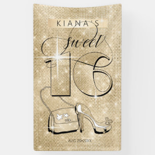 Glitter en Shine Sweet 16 Gold Vert ID675 Spandoek