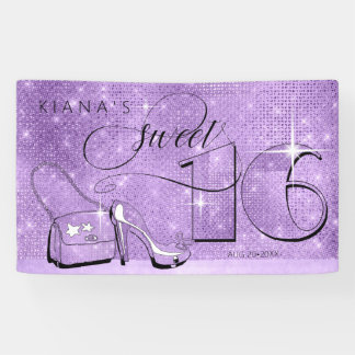 Glitter en Shine Sweet 16 Violet Hor ID675 Spandoek