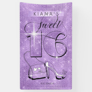Glitter en Shine Sweet 16 Violet Vert ID675 Spandoek