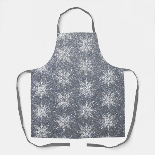 Glitter en sneeuwvlokken schort (Voorkant)