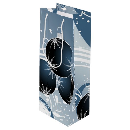 Glitter en sparkle Ornamenten Wijn Cadeautas (Voorkant Gekanteld)