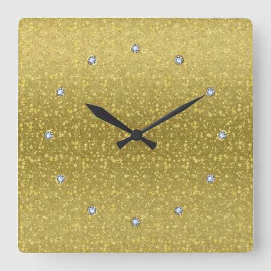 Glitter en Sparkles 2 Vierkante Klok (Voorkant)