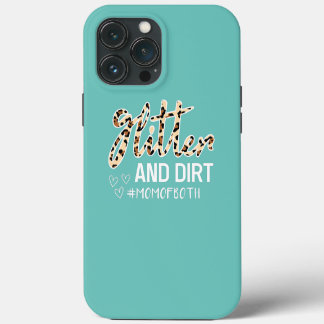 Glitter en vuile mama van beide luipaarden iPhone 13 pro max hoesje
