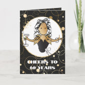 Glitter Enige Leeftijd Etnische 60e Verjaardag Kaa Kaart (Voorkant)