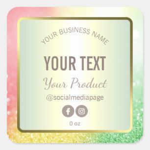 Glitter-etiket met kerstgroen goud voor glitter vierkante sticker