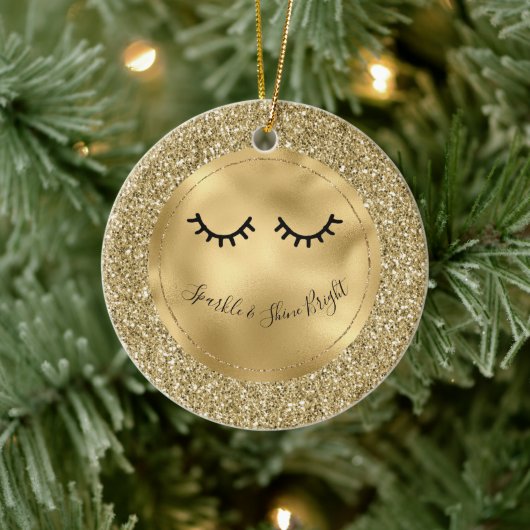 Glitter Eyelashes Keramisch Ornament (Boom)