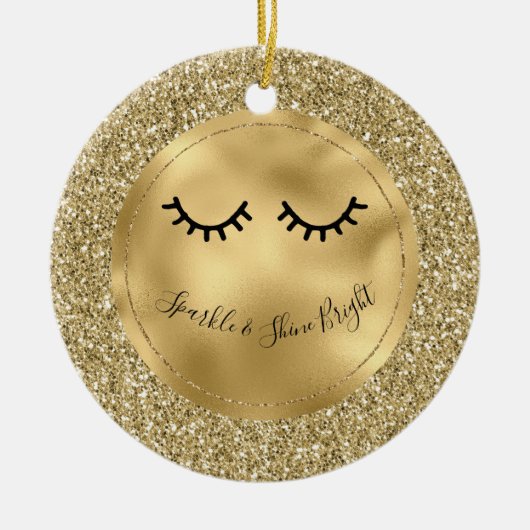 Glitter Eyelashes Keramisch Ornament (Voorkant)