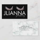 Glitter Eyelashes Salon Black White Visitekaartje (Voorkant / Achterkant)