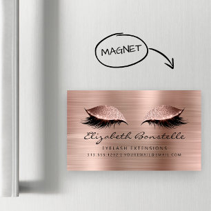 Glitter Eyes Metallic Aesthetician Roze Goud Zwart Magnetisch Visitekaartje