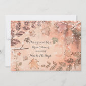 Glitter Fall Leaves Golden Autumn Invitations Kaart (Voorkant)