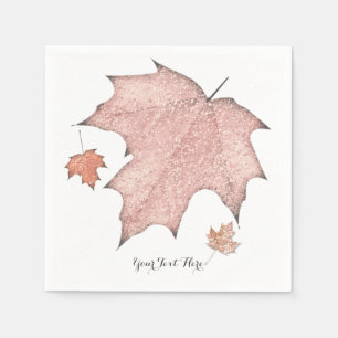 Glitter Fall Leaves Winter Golden Autumn Servetten