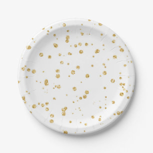 Glitter Faux Gold Confetti Bruiloft Receptie Party Papieren Bordje