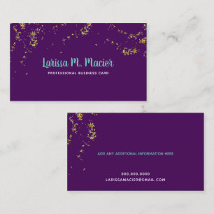 glitter . faux gold stippen + handgeschreven naam visitekaartje