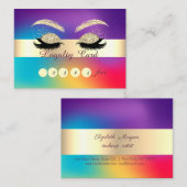 Glitter Faux Lashes Ombre Holographic Loyalty Card (Voorkant / Achterkant)