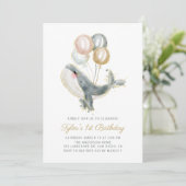 Glitter First Birthday Party Kaart (Staand voorkant)