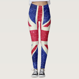 Glitter Flag van UK Londen Britse stijlvolle Mode Leggings