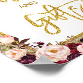 Glitter Floral Kaarten & Gifts Wedding Poster Deco (Hoek)