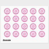 Glitter Flower Breast Cancer Awareness Design Ronde Sticker (Vel)