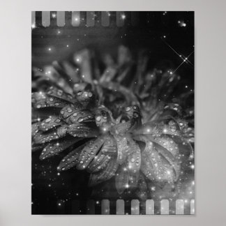 Glitter Flower Film Strip Background Poster