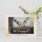 Glitter foto van de moderne verlovingspartij aankondiging (Staand voorkant)