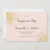 Glitter foto van de moderne verlovingspartij aankondiging (Achterkant)