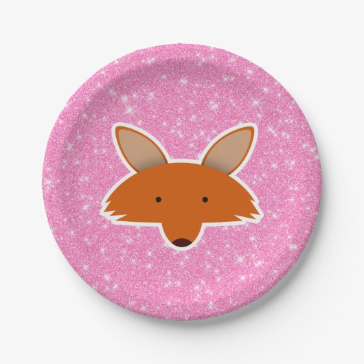 Glitter Fox Papieren Bordje (Voorkant)