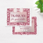 Glitter Frame Pink Bow discount card (Bureau)