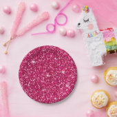 GLITTER | fuchsia Papieren Bordje (Feest)