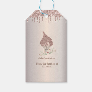Glitter Garde Rose Goud Glitter Drips Bakkerij Cadeaulabel