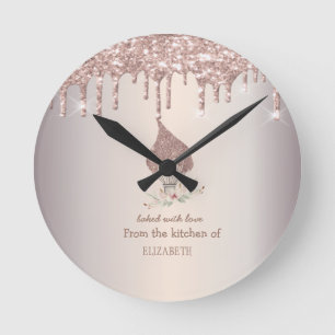 Glitter Garde Rose Goud Glitter Drips Bakkerij Ronde Klok