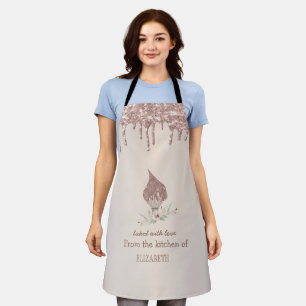 Glitter Garde Rose Goud Glitter Drips Bakkerij Schort