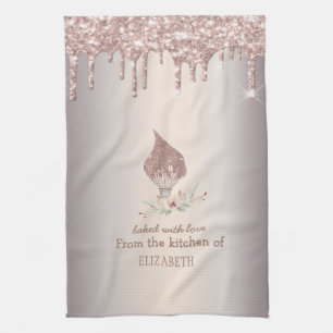 Glitter Garde Rose Goud Glitter Drips Bakkerij Theedoek