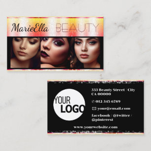 Glitter Geel Perzik Productlabels met Logo Visitekaartje